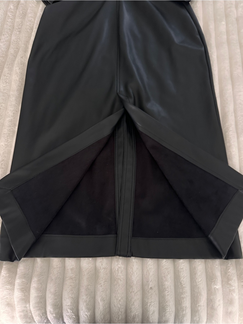 Zara Black Faux Leather Long Maxi Button-Up Shirt Dress - Picture 12 of 12